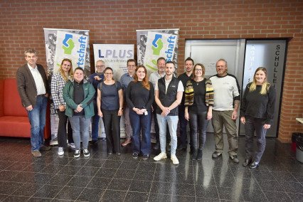 Das Team der Schule Frick und Gewerbevertretern/-innen am Donnerstagmorgen in Frick